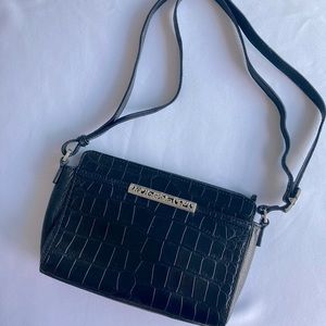 Brighton black leather crossbody handbag